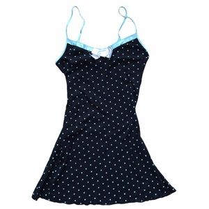 Y2K Heart Polka Dot Babydoll Monogram Slip Dress